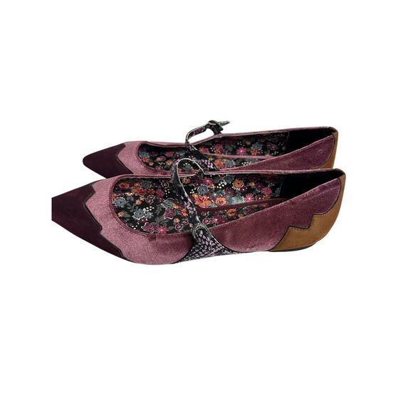 Coach Tabitha Simmons Harriette Velvet Colorblock Mary Jane Shoes Size 10 - Picture 2 of 14